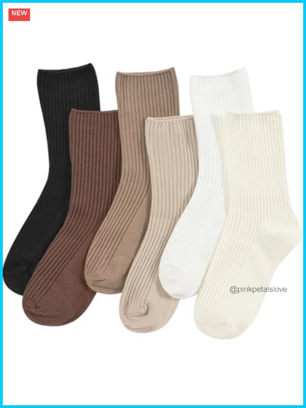 Womens Crew Socks Cotton Cute Long Workout Casual Socks 6 Pack